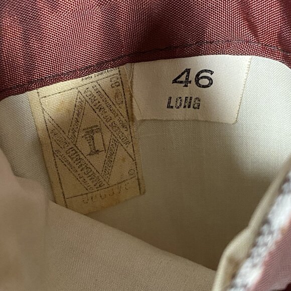 Vintage 70s Montgomery Ward Sport Coat 44L 46L Plaid Check Collegiate Mod Disco - Picture 4 of 16